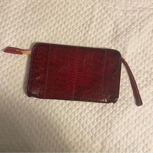 Vintage Red Crocodile Wristlet